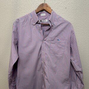 Onward Reserve Tailored Fit Pink/Blue Plaid Long Sleeve Oxford Button Down L